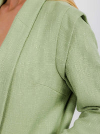 WOMEN'S LONG SLEEVE OPEN FRONT SHOULDER DETAILED BLAZER
