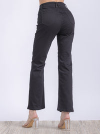 WOMEN'S BUTTON CLOSURE POCKETS WIDE LEG DENIM PANTS