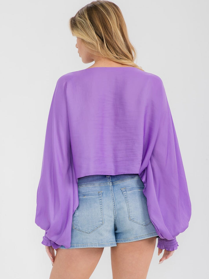 WOMEN'S LONG SLEEVE RUFFLE TIERED BLOUSE