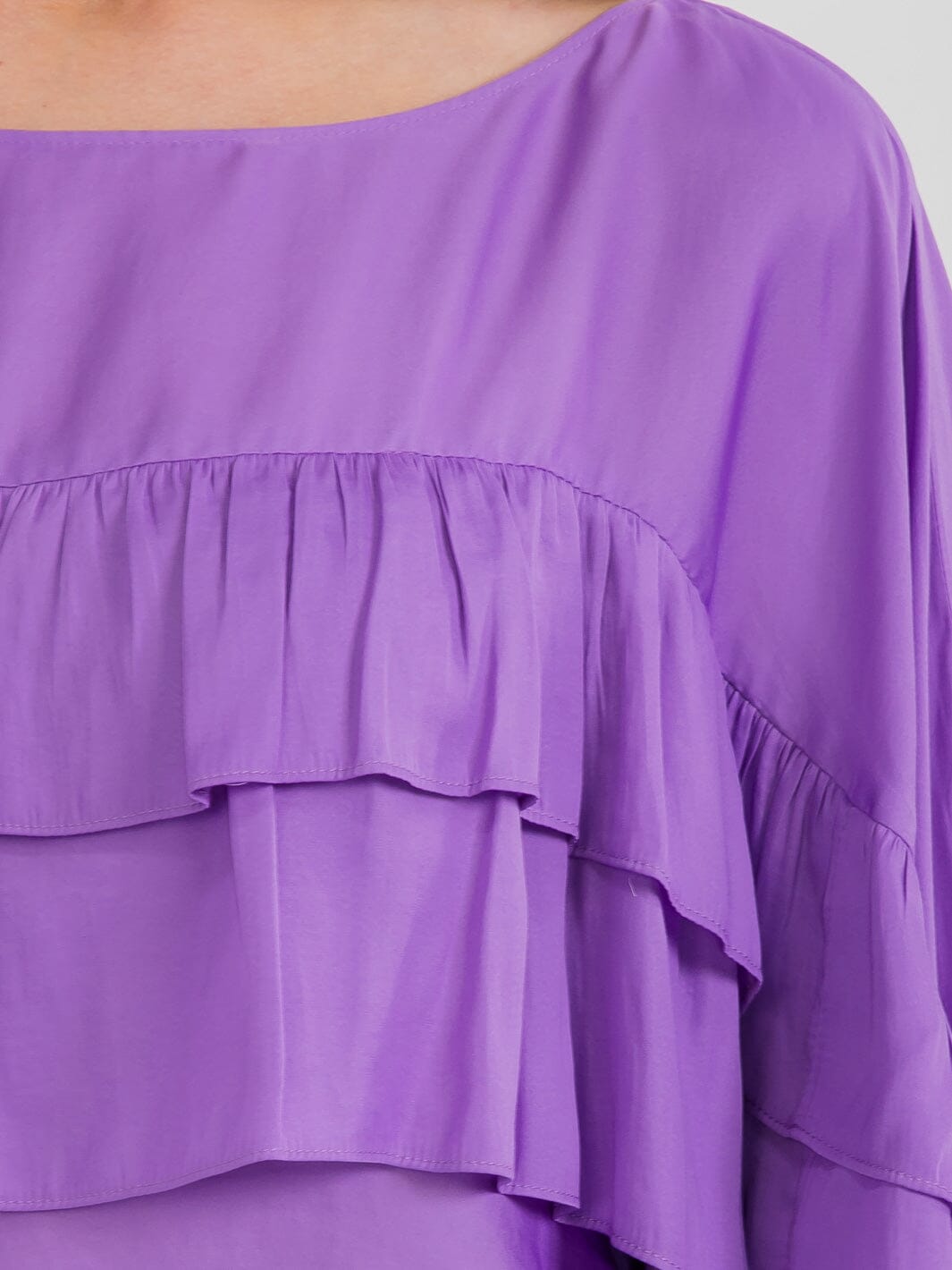 WOMEN'S LONG SLEEVE RUFFLE TIERED BLOUSE