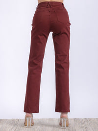 WOMEN'S BUTTON CLOSURE POCKETS WIDE LEG DENIM PANTS