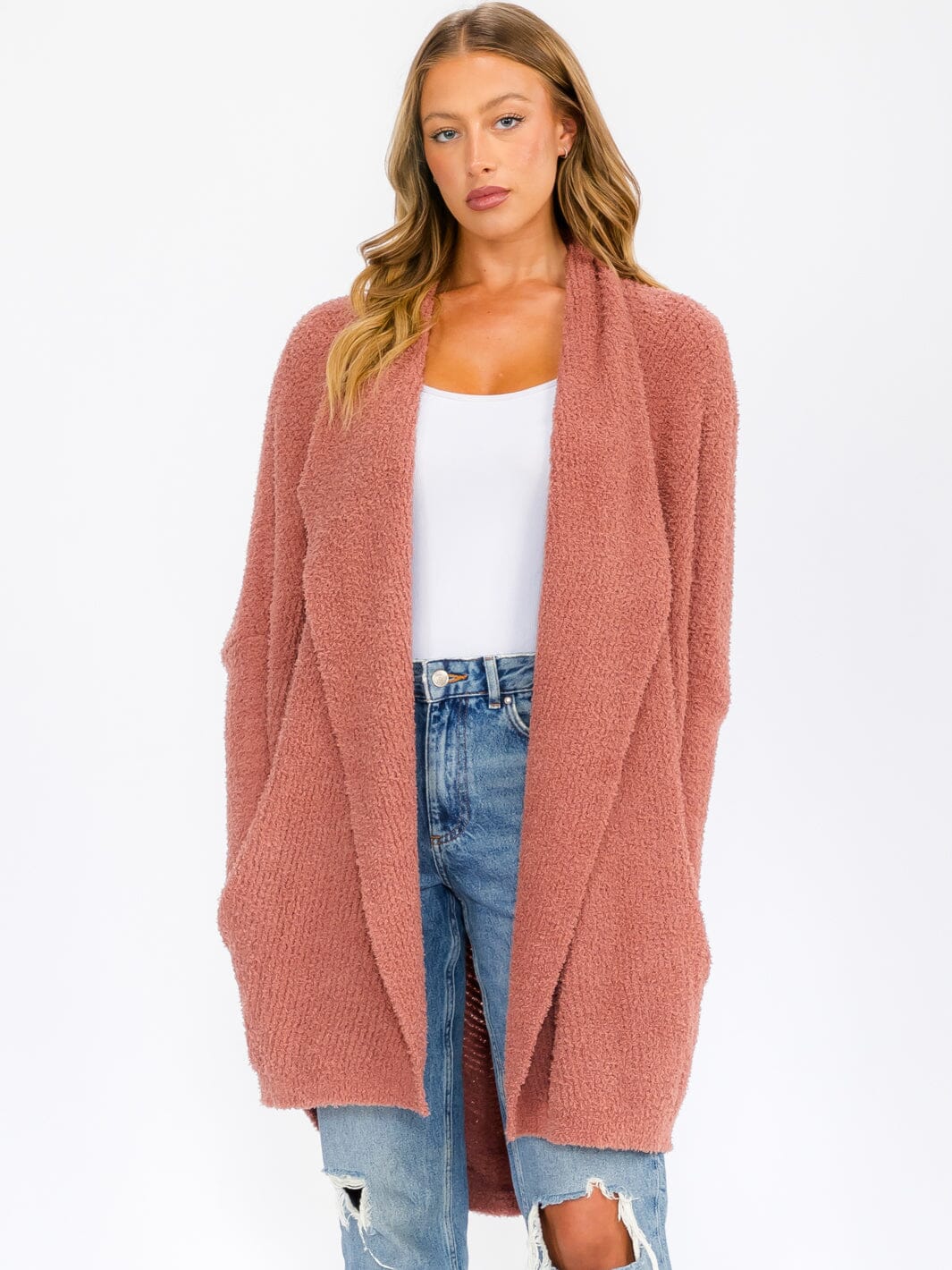 WOMEN'S LONG SLEEVE OPEN FRONT CARDIGAN