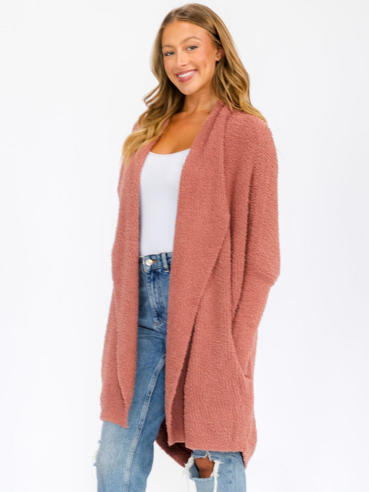 WOMEN'S LONG SLEEVE OPEN FRONT CARDIGAN