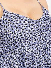 PLUS SIZE SLEEVELESS V-NECK SMOCK ANIMAL PRINT MINI DRESS