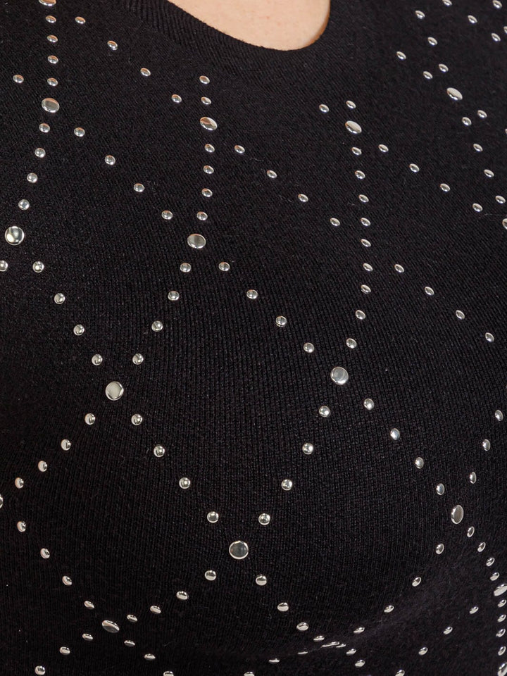 PLUS SIZE SLEEVELESS STUDS DETAILED BODYCON MINI DRESS