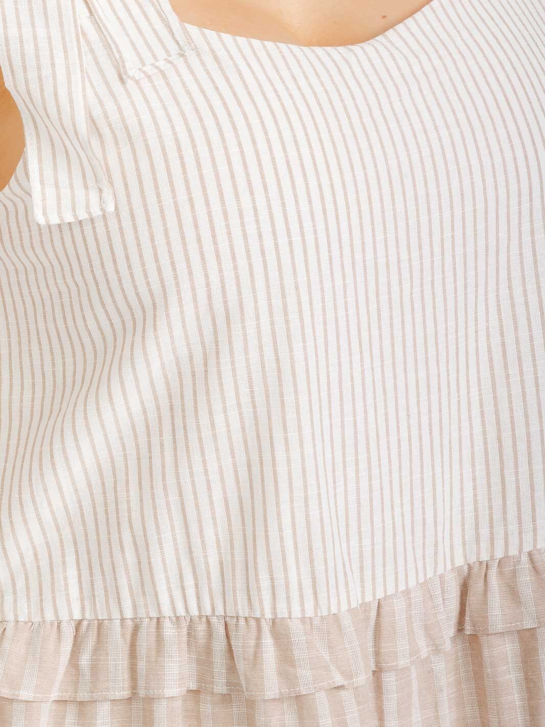 PLUS SIZE SLEEVELESS TIERED COLORBLOCK STRIPES TUNIC MINI DRESS