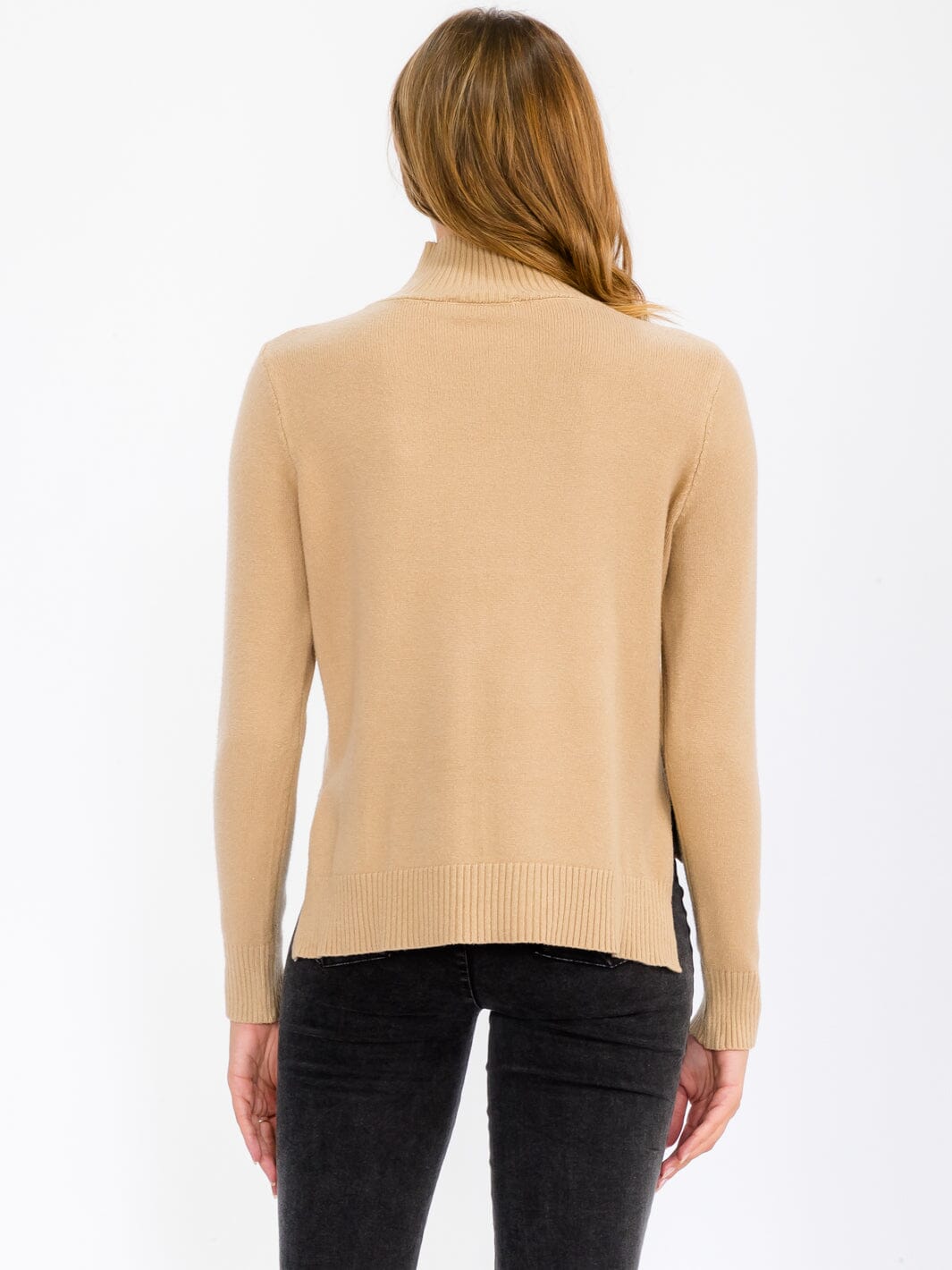 WOMEN'S LONG SLEEVE TURTLE NECK BLOUSE TOP