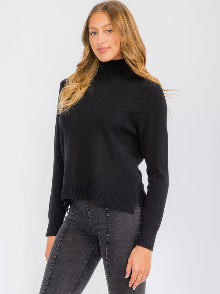 WOMEN'S LONG SLEEVE TURTLE NECK BLOUSE TOP