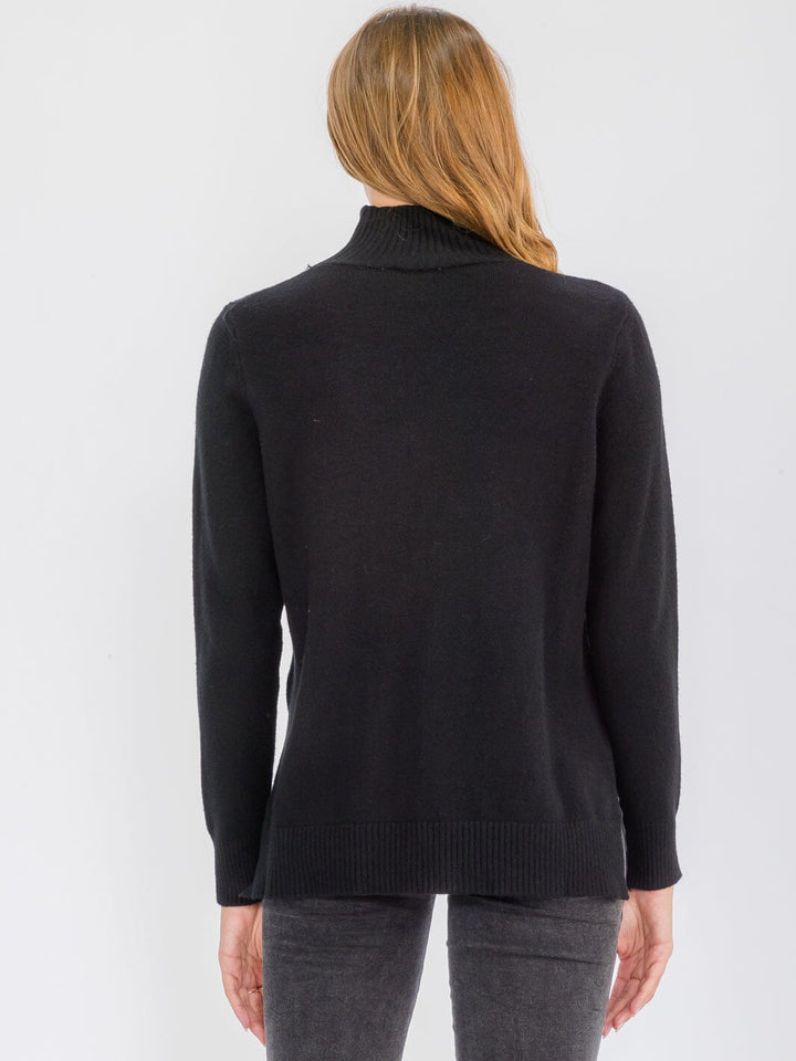 WOMEN'S LONG SLEEVE TURTLE NECK BLOUSE TOP