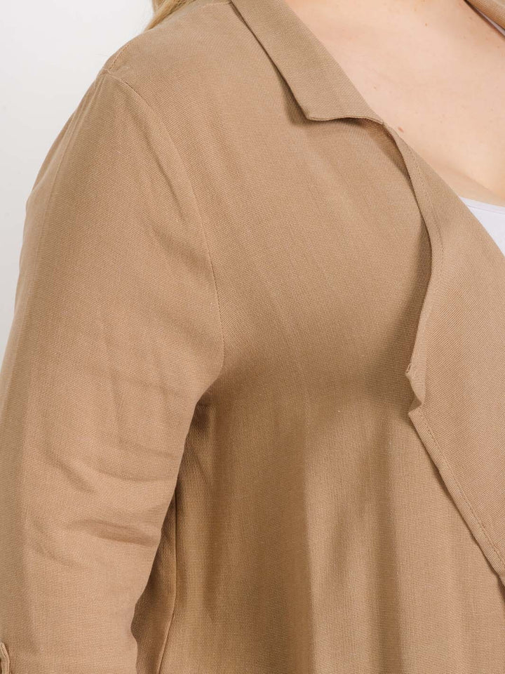 PLUS SIZE LONG SLEEVE OPEN FRONT CARDIGAN