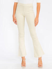 WOMEN'S ELASTIC WAIST BACK POCKETS BELL BOTTOM PANTS