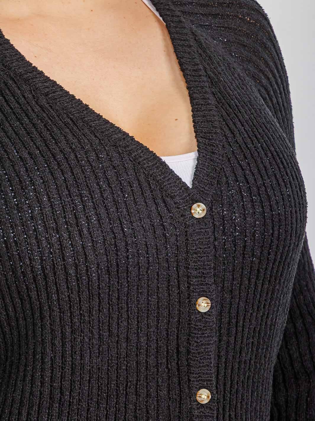 PLUS SIZE LONG SLEEVE BUTTON CLOSURE KNIT SWEATER CARDIGAN