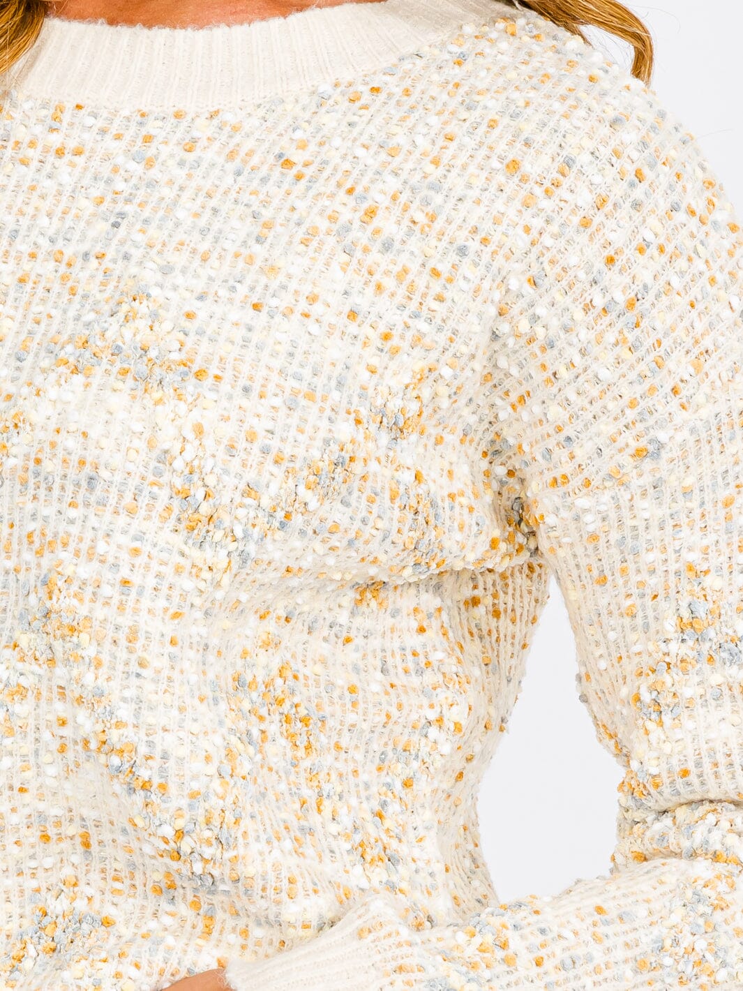 WOMEN'S LONG SLEEVE MULTI COLORS PRINTED PULLOVER SWEATER