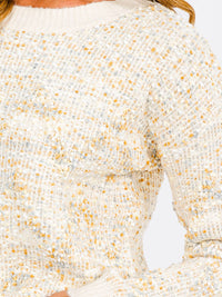 WOMEN'S LONG SLEEVE MULTI COLORS PRINTED PULLOVER SWEATER
