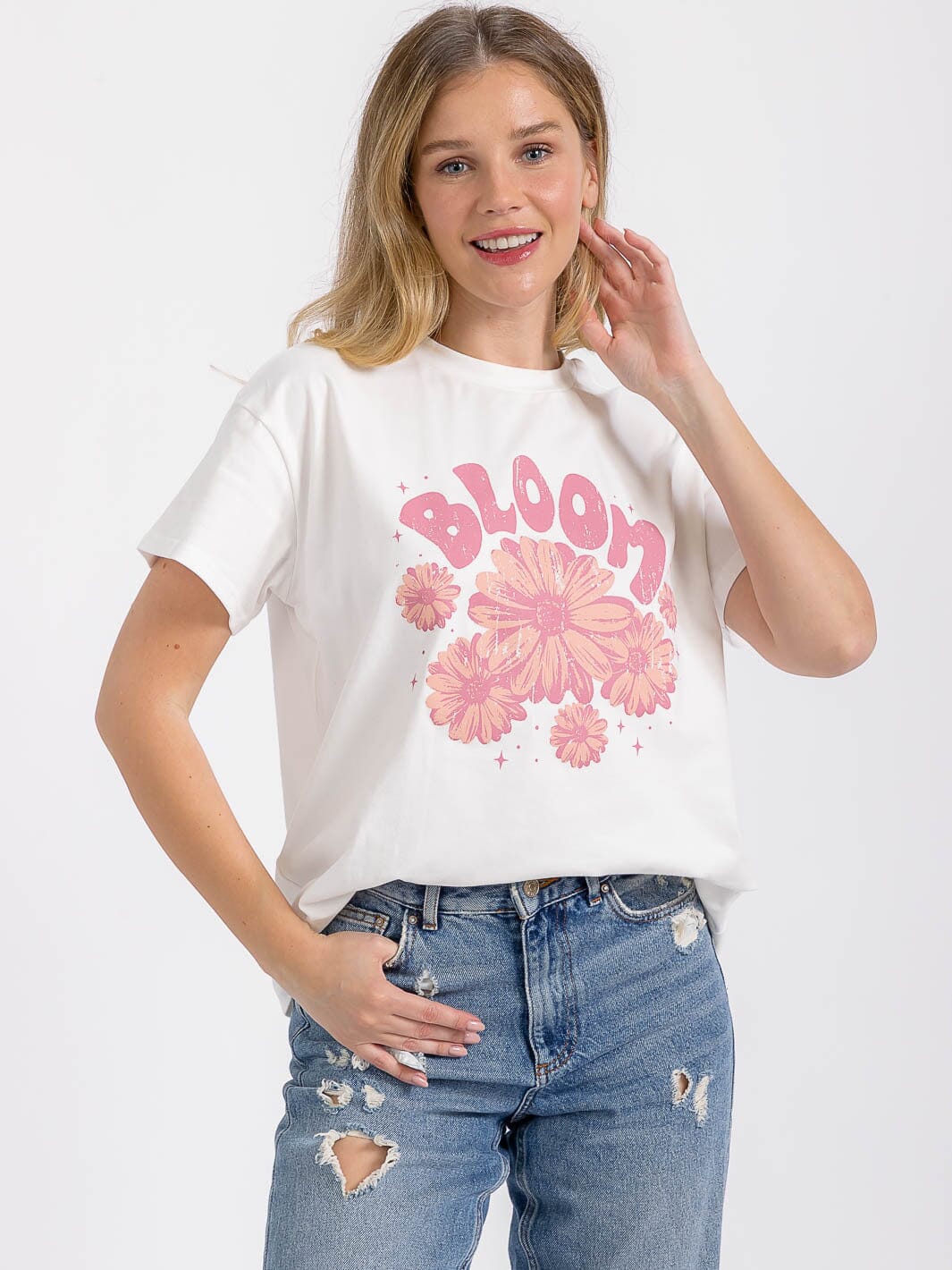 WOMEN'S SHORT SLEEVE BASIC GRAPHIC TOP