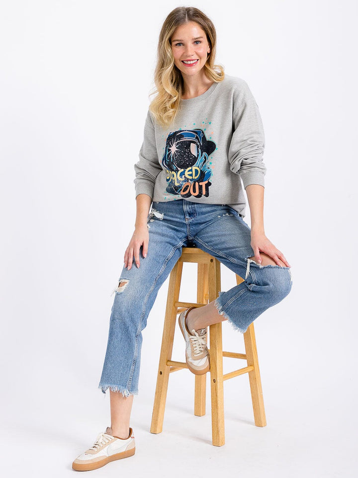 WOMEN'S LONG SLEEVE GRAPHIC PULLOVER SWEATER