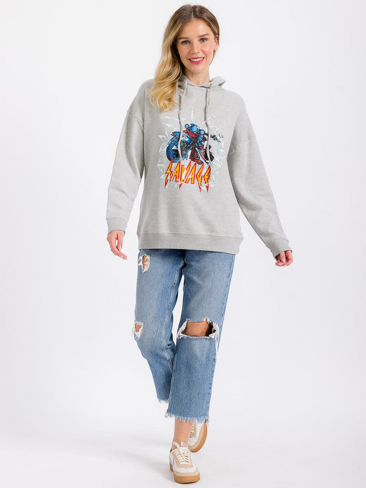 WOMEN'S LONG SLEEVE GRAPHIC PULLOVER HOODIES SWEATER