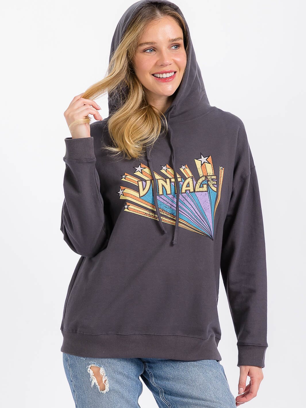 WOMEN'S LONG SLEEVE GRAPHIC PULLOVER HOODIES SWEATER