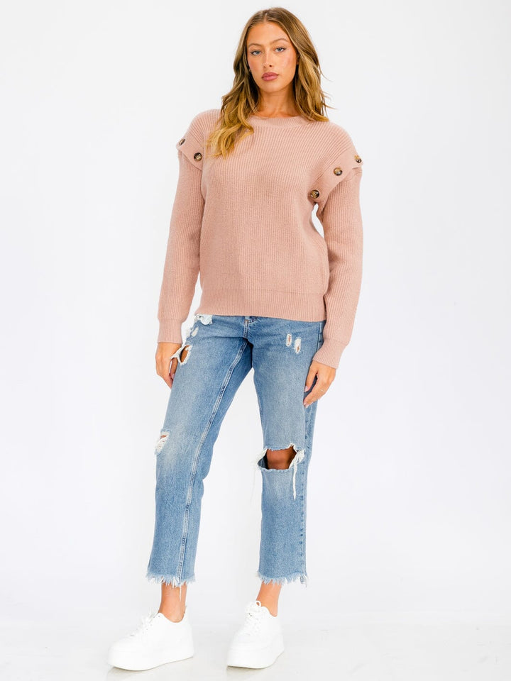 WOMEN'S LONG REMOVABLE SLEEVES PULLOVER SWEATER