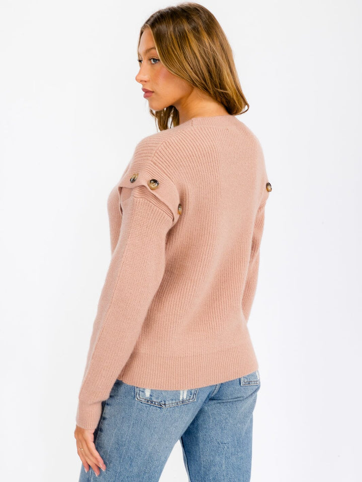 WOMEN'S LONG REMOVABLE SLEEVES PULLOVER SWEATER