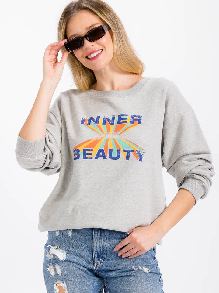WOMEN'S LONG SLEEVE GRAPHIC PULLOVER SWEATER
