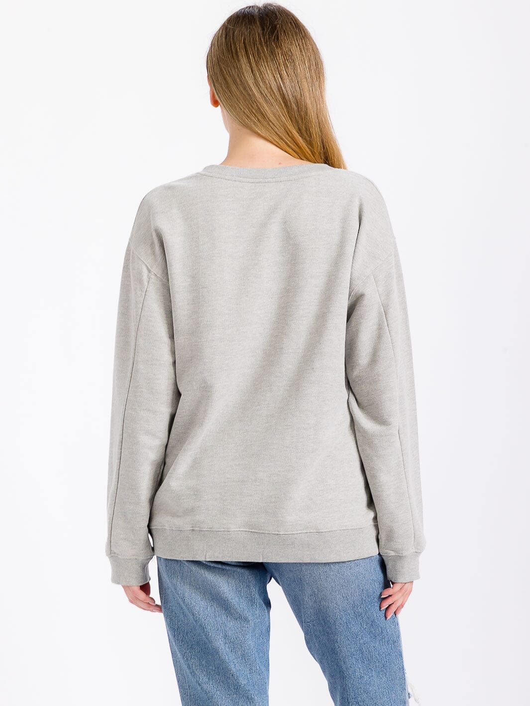 WOMEN'S LONG SLEEVE GRAPHIC PULLOVER SWEATER