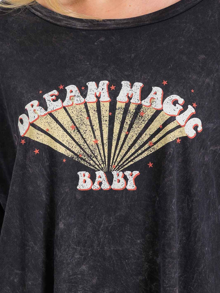 WOMEN'S LONG SLEEVE GRAPHIC WASHED TOP