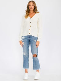 WOMEN'S LONG SLEEVE BUTTON UP KNIT SWEATER CARDIGAN