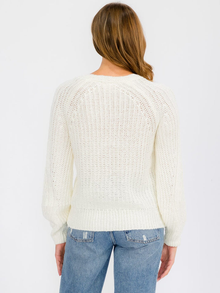 WOMEN'S LONG SLEEVE BUTTON UP KNIT SWEATER CARDIGAN