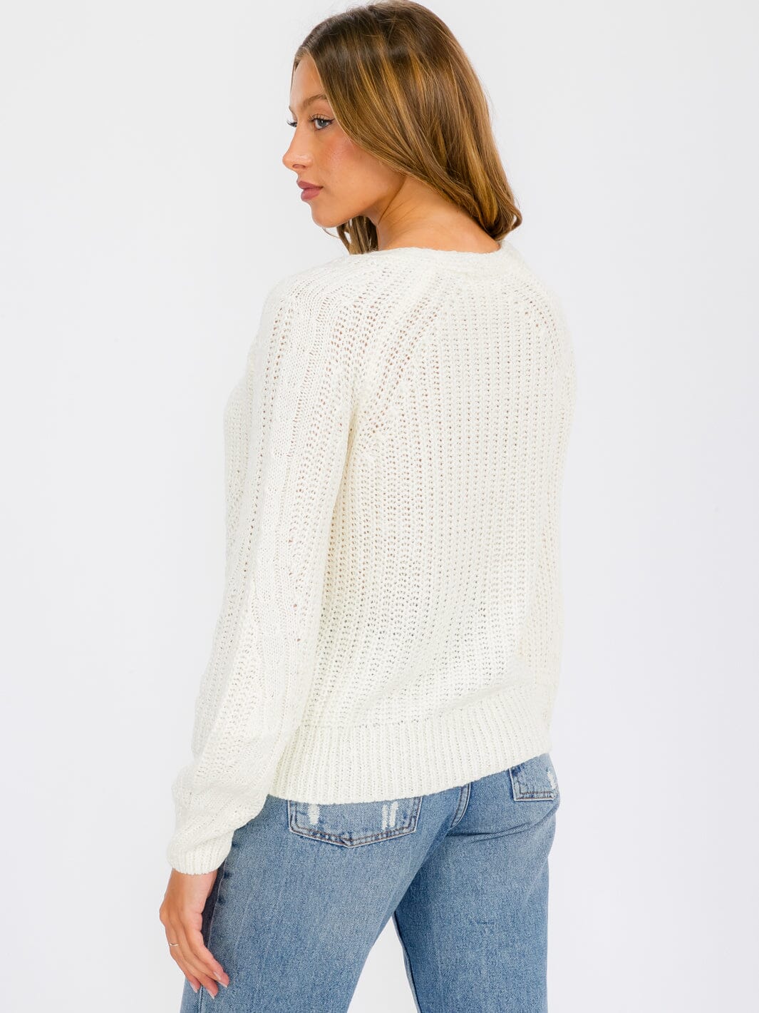 WOMEN'S LONG SLEEVE BUTTON UP KNIT SWEATER CARDIGAN