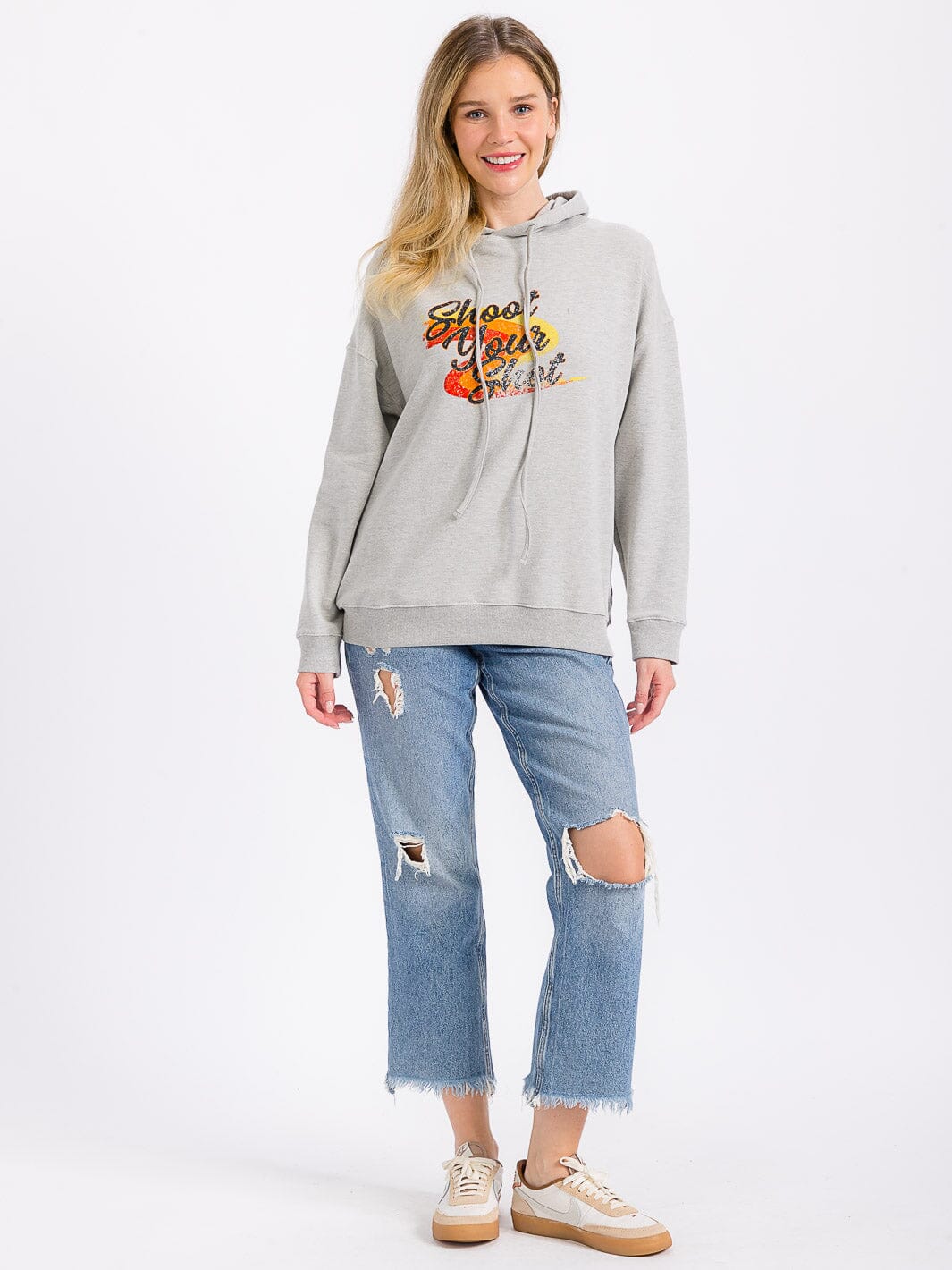 WOMEN'S LONG SLEEVE GRAPHIC PULLOVER HOODIES SWEATER