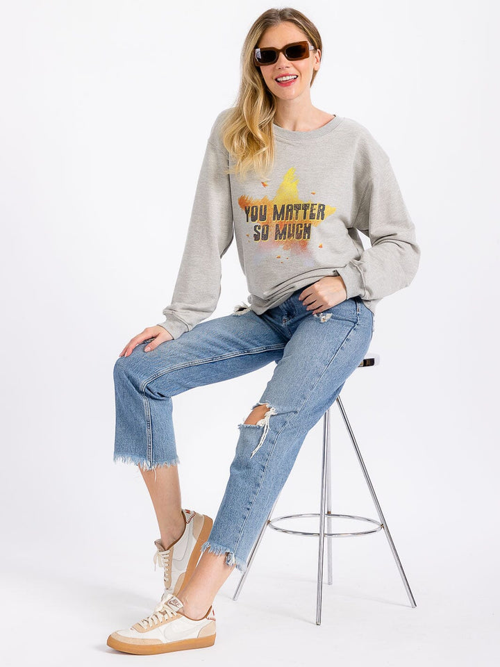 WOMEN'S LONG SLEEVE GRAPHIC PULLOVER SWEATER