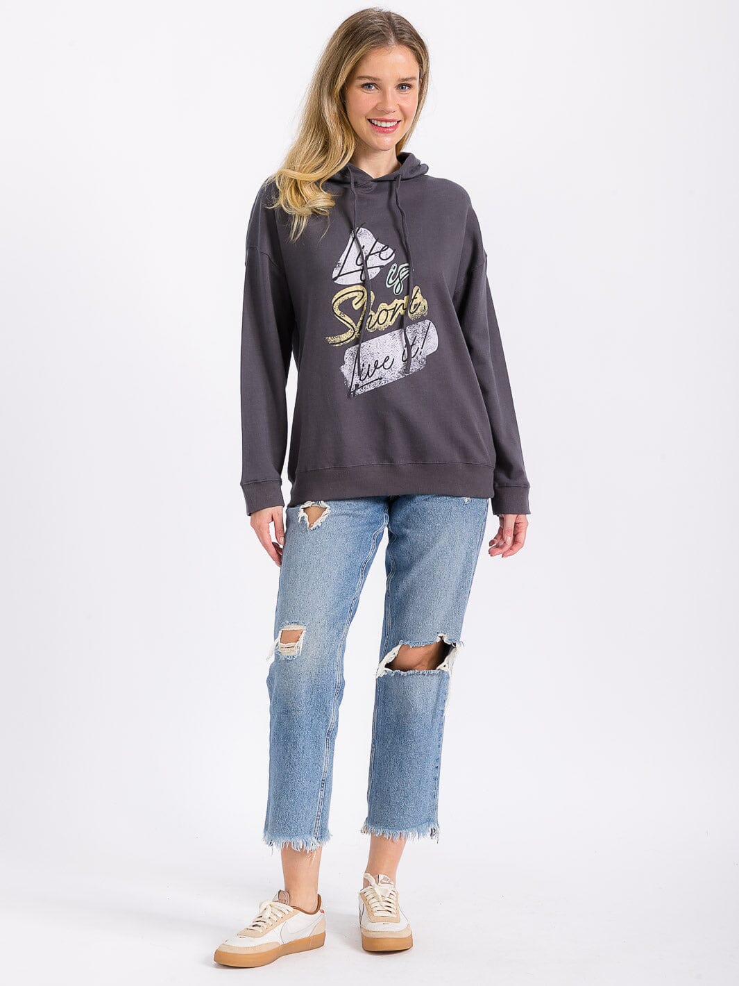 WOMEN'S LONG SLEEVE GRAPHIC PULLOVER HOODIES SWEATER