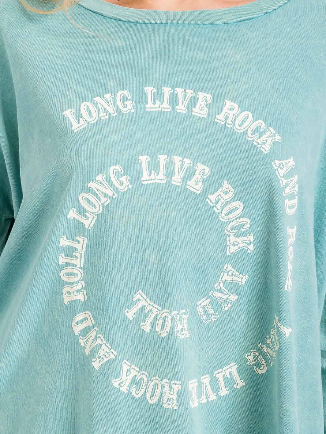 WOMEN'S LONG SLEEVE GRAPHIC WASHED TOP