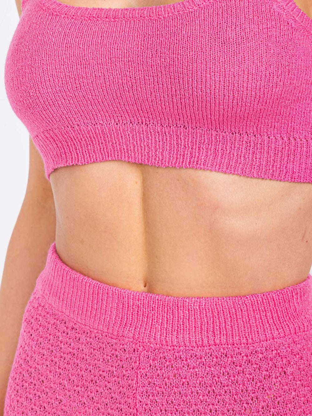 WOMEN'S SLEEVELESS CROP TOP & WIDE LEG PANTS KNIT 2PC. SET