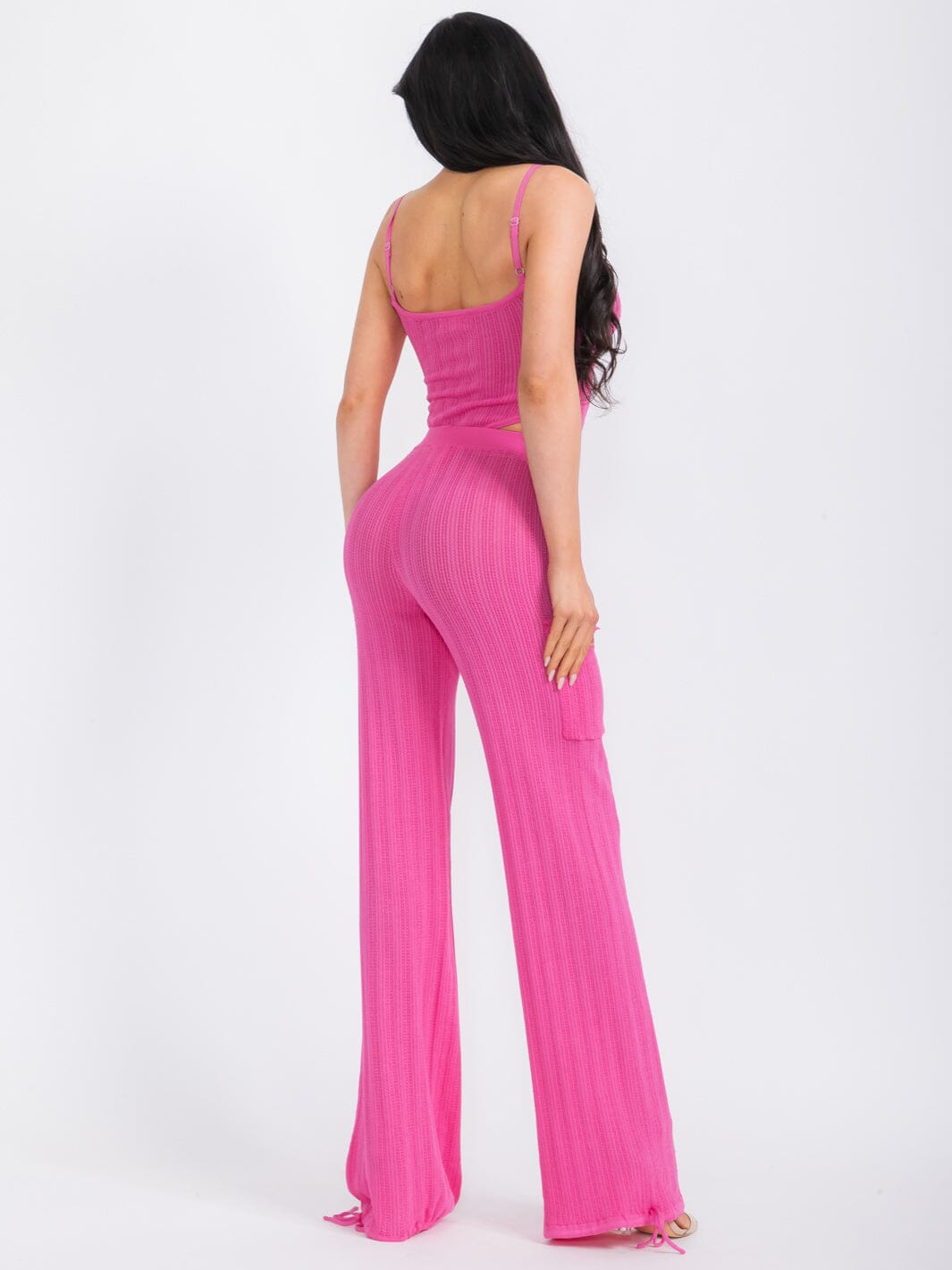 WOMEN'S SLEEVELESS BODYSUIT & WIDE LEG PANTS KNIT 2PC. SET