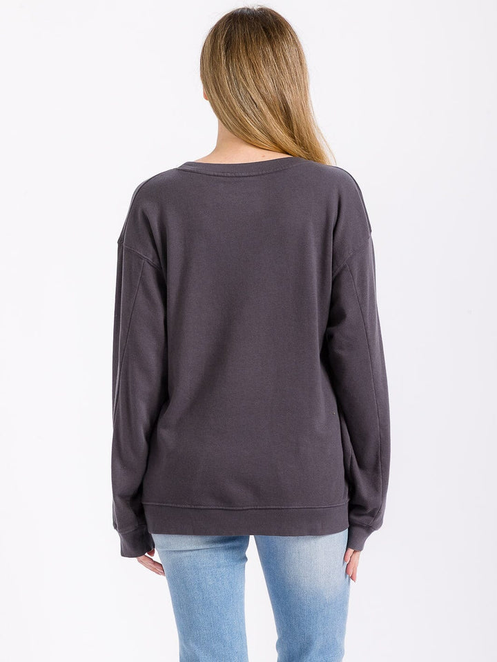 WOMEN'S LONG SLEEVE GRAPHIC PULLOVER SWEATER