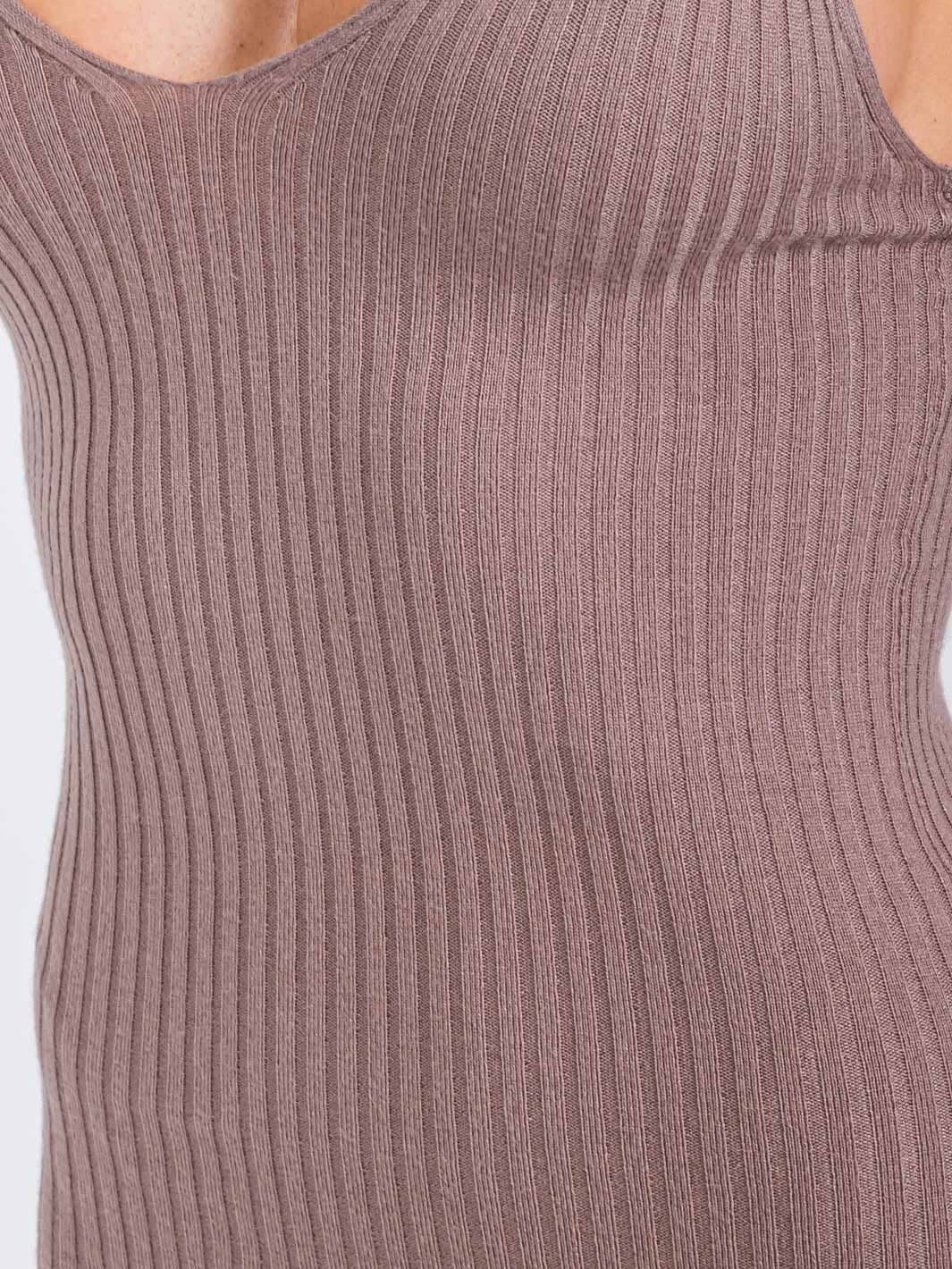 WOMEN'S SLEEVELESS V-NECK SIDE SLIT BODYCON MIDI DRESS