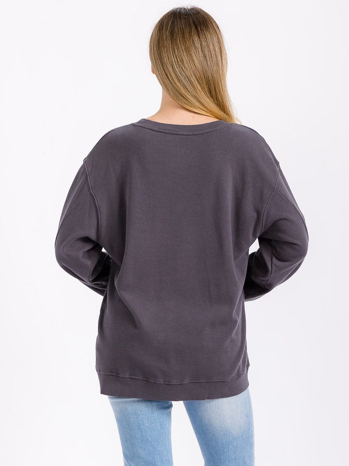 WOMEN'S LONG SLEEVE GRAPHIC PULLOVER SWEATER