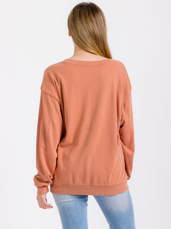 WOMEN'S LONG SLEEVE GRAPHIC PULLOVER SWEATER