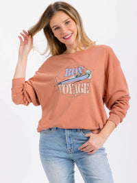 WOMEN'S LONG SLEEVE GRAPHIC PULLOVER SWEATER