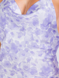 WOMEN'S SLEEVELESS OPEN BACK SATIN TYE DYE MINI DRESS