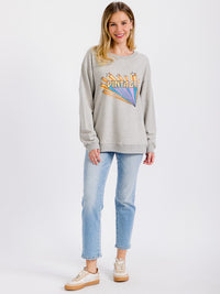 WOMEN'S LONG SLEEVE GRAPHIC PULLOVER SWEATER
