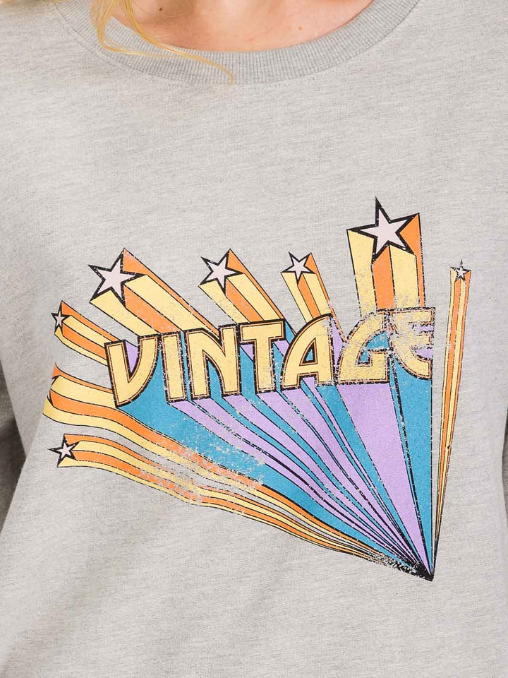 WOMEN'S LONG SLEEVE GRAPHIC PULLOVER SWEATER