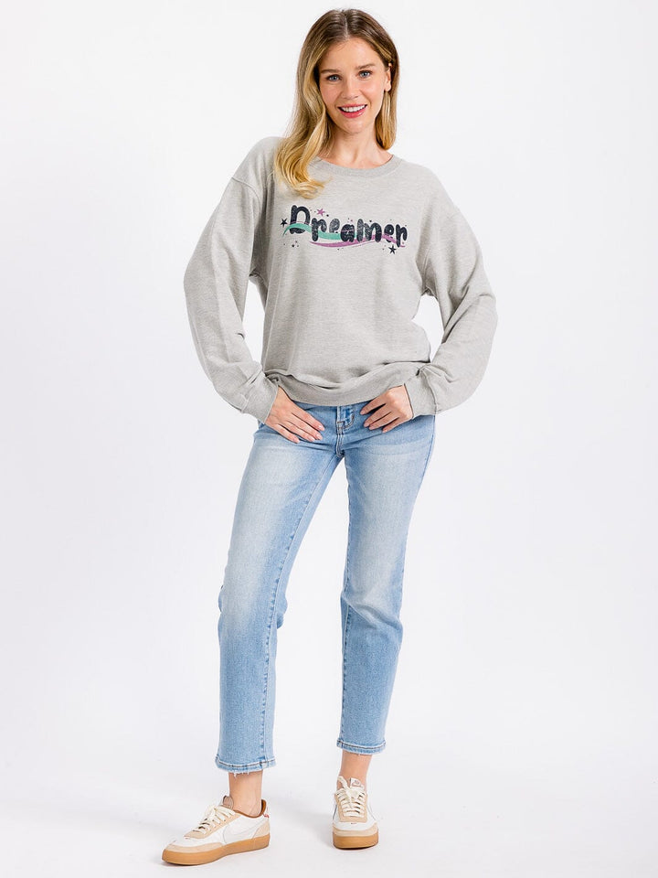 WOMEN'S LONG SLEEVE GRAPHIC PULLOVER SWEATER