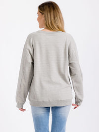 WOMEN'S LONG SLEEVE GRAPHIC PULLOVER SWEATER
