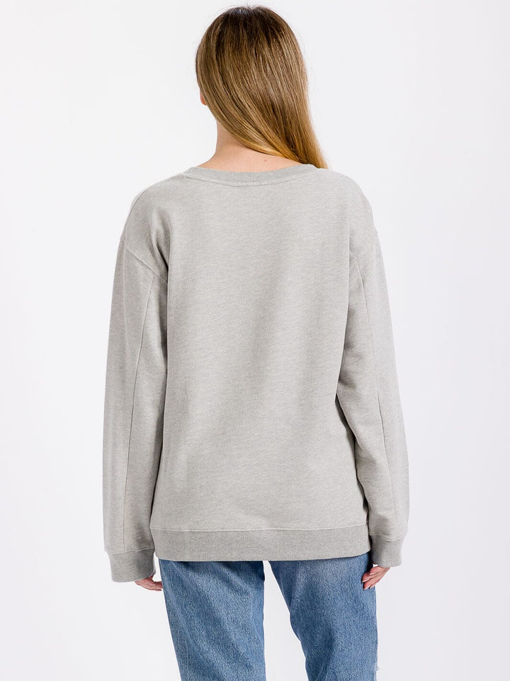 WOMEN'S LONG SLEEVE GRAPHIC PULLOVER SWEATER