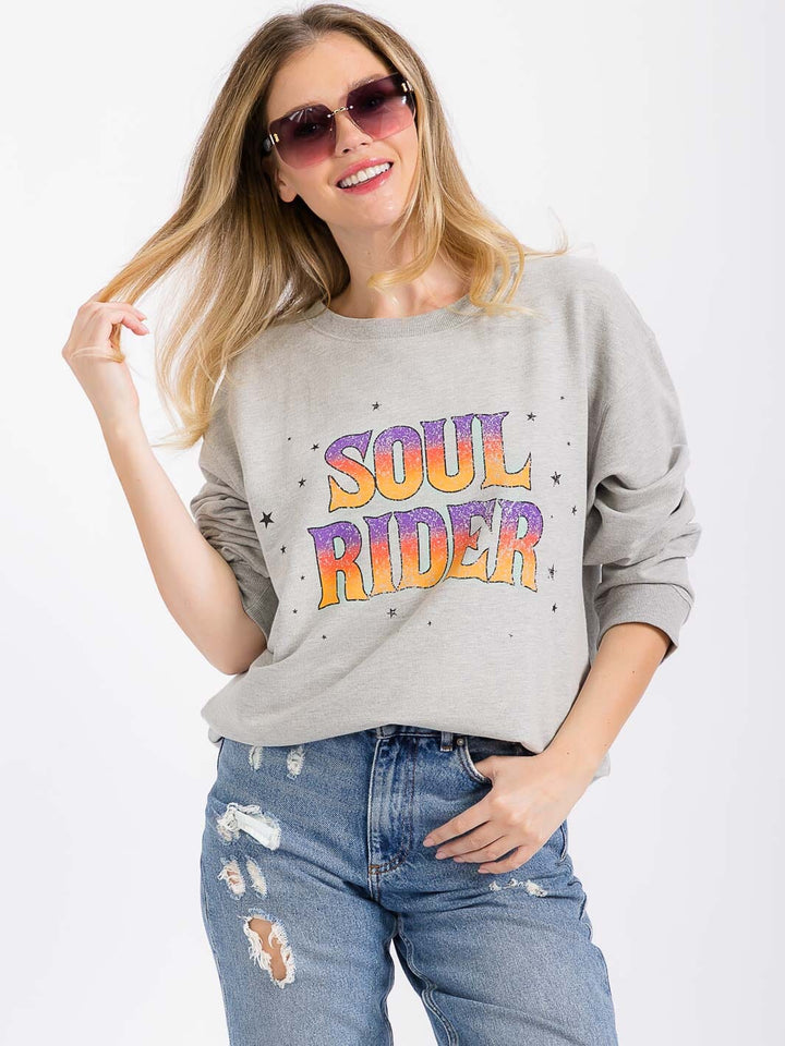 WOMEN'S LONG SLEEVE GRAPHIC PULLOVER SWEATER