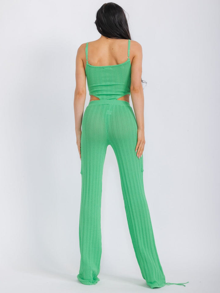 WOMEN'S SLEEVELESS BODYSUIT & WIDE LEG PANTS KNIT 2PC. SET