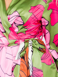 WOMEN'S LONG SLEEVE WRAP FLORAL PRINT MAXI DRESS